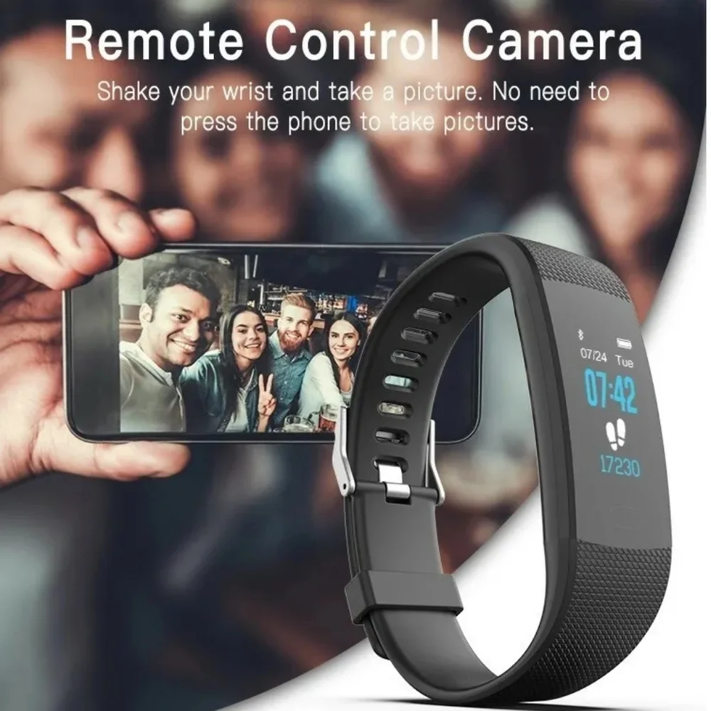 Fitness Tracker Smart Watch Wristband Fitbit Style Activity Monitor-Dark Navy